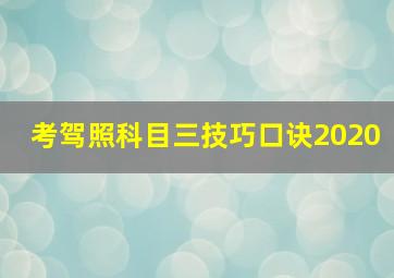 考驾照科目三技巧口诀2020