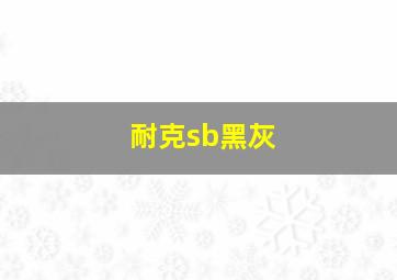 耐克sb黑灰