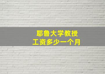 耶鲁大学教授工资多少一个月