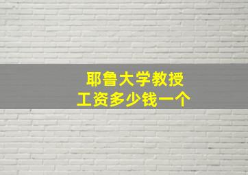 耶鲁大学教授工资多少钱一个