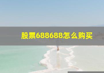 股票688688怎么购买