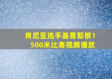 肯尼亚选手基普耶根1500米比赛视频播放