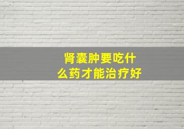 肾囊肿要吃什么药才能治疗好