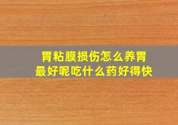 胃粘膜损伤怎么养胃最好呢吃什么药好得快