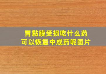 胃黏膜受损吃什么药可以恢复中成药呢图片