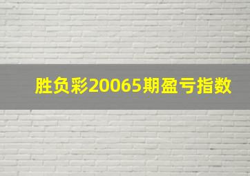 胜负彩20065期盈亏指数