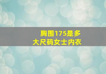 胸围175是多大尺码女士内衣