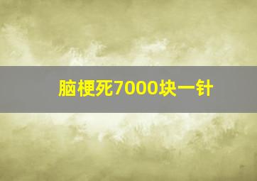 脑梗死7000块一针