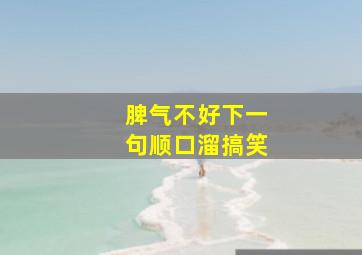 脾气不好下一句顺口溜搞笑