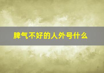 脾气不好的人外号什么