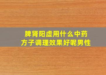 脾肾阳虚用什么中药方子调理效果好呢男性