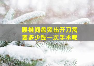 腰椎间盘突出开刀需要多少钱一次手术呢