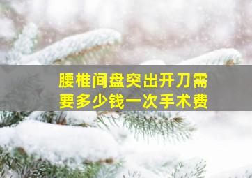 腰椎间盘突出开刀需要多少钱一次手术费