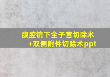 腹腔镜下全子宫切除术+双侧附件切除术ppt