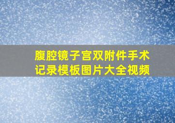 腹腔镜子宫双附件手术记录模板图片大全视频