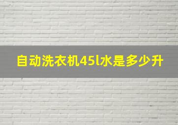 自动洗衣机45l水是多少升