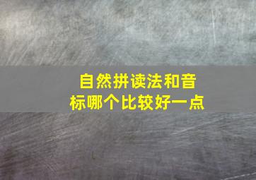 自然拼读法和音标哪个比较好一点