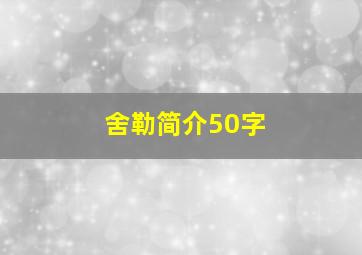 舍勒简介50字