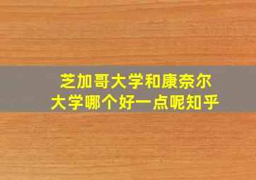 芝加哥大学和康奈尔大学哪个好一点呢知乎