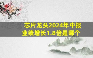 芯片龙头2024年中报业绩增长1.8倍是哪个