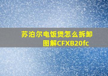 苏泊尔电饭煲怎么拆卸图解CFXB20fc