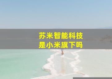 苏米智能科技是小米旗下吗