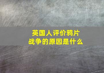 英国人评价鸦片战争的原因是什么