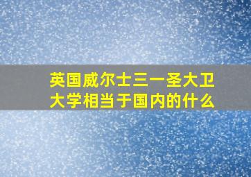 英国威尔士三一圣大卫大学相当于国内的什么