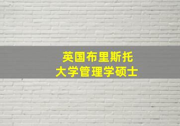 英国布里斯托大学管理学硕士