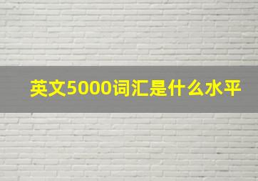 英文5000词汇是什么水平