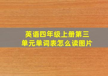 英语四年级上册第三单元单词表怎么读图片