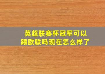 英超联赛杯冠军可以踢欧联吗现在怎么样了