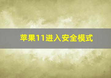 苹果11进入安全模式