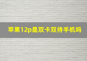 苹果12p是双卡双待手机吗