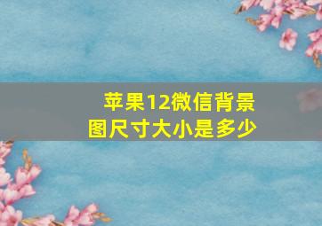 苹果12微信背景图尺寸大小是多少