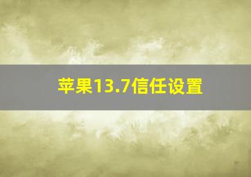 苹果13.7信任设置