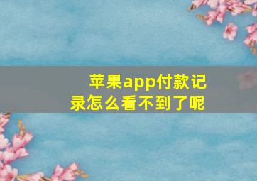 苹果app付款记录怎么看不到了呢