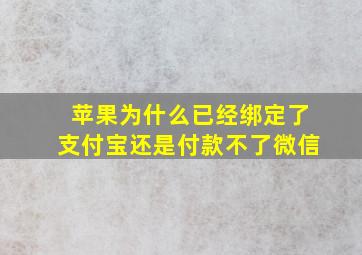 苹果为什么已经绑定了支付宝还是付款不了微信