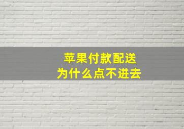 苹果付款配送为什么点不进去