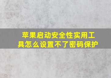 苹果启动安全性实用工具怎么设置不了密码保护