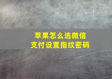 苹果怎么选微信支付设置指纹密码