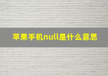 苹果手机null是什么意思