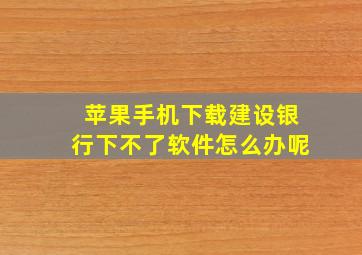 苹果手机下载建设银行下不了软件怎么办呢