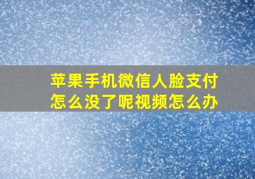 苹果手机微信人脸支付怎么没了呢视频怎么办