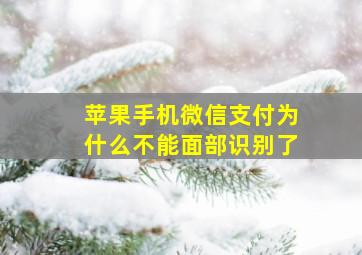 苹果手机微信支付为什么不能面部识别了