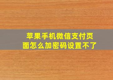 苹果手机微信支付页面怎么加密码设置不了