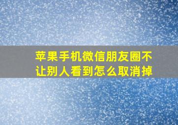 苹果手机微信朋友圈不让别人看到怎么取消掉