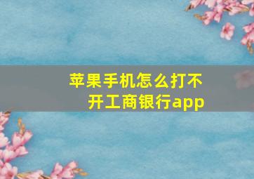 苹果手机怎么打不开工商银行app