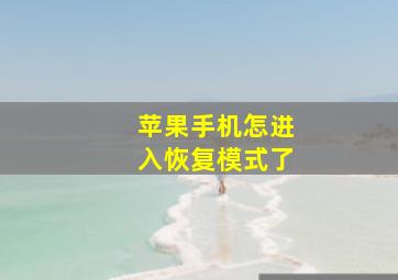 苹果手机怎进入恢复模式了