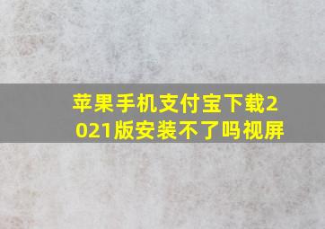 苹果手机支付宝下载2021版安装不了吗视屏